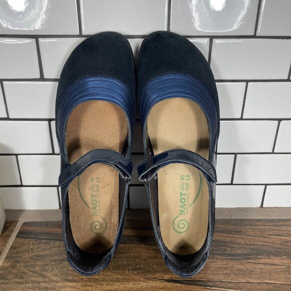 Naot Kirei Shoes Womens Size 9 Blue Leather Suede Orthopedic Comfort Mary Jane - Picture 9 of 15